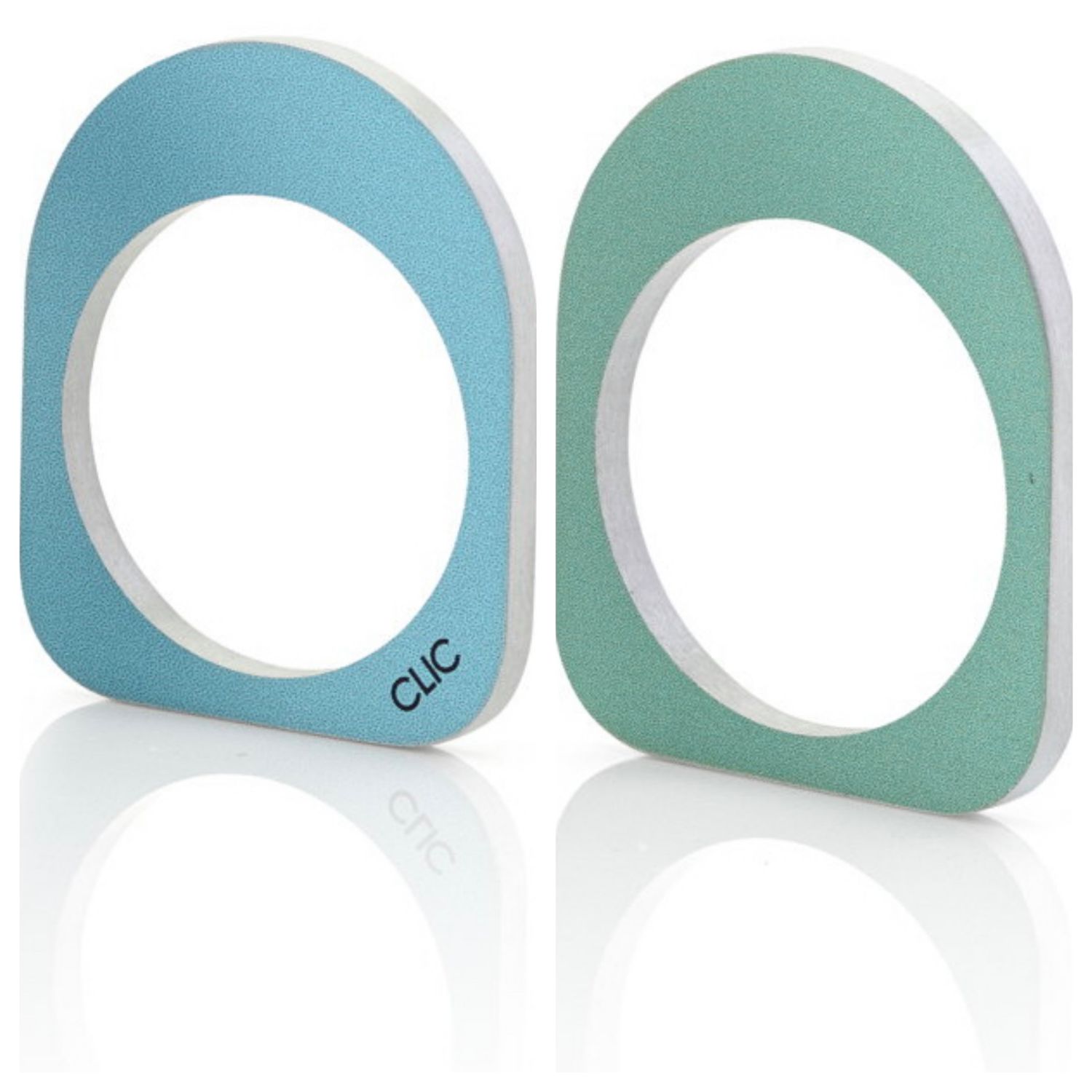 Aluminium Ring Oval Blue/Green