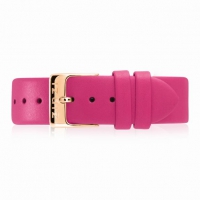 Retro Fuchsia Leren Horlogeband Rosé Sluiting