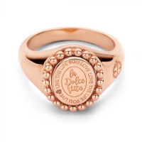 MMV SOHO RING 925 SILVER ROSEGOLD PLATED OVAL SHAPED WITH TWISTED CORD 54