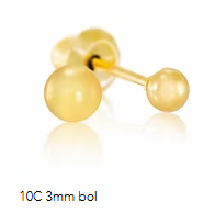 3mm bol 24k verguld